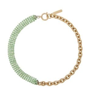 JUSTINE CLENQUET Gold & Green Shanon Choker